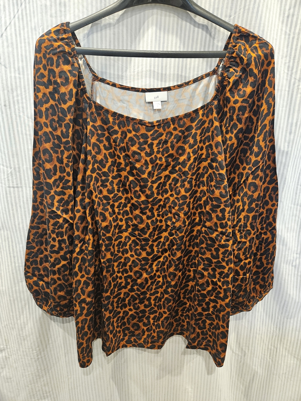 J. Jill Satin Square-neck Copper Leopard Puff Sleeves NWT 2x